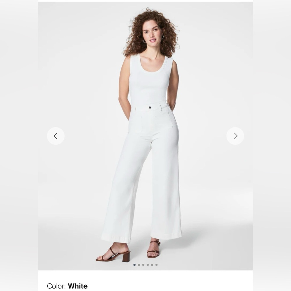 SPANX Cropped Wide Leg Jeans with Patch Pockets | Sz: MP | NWT